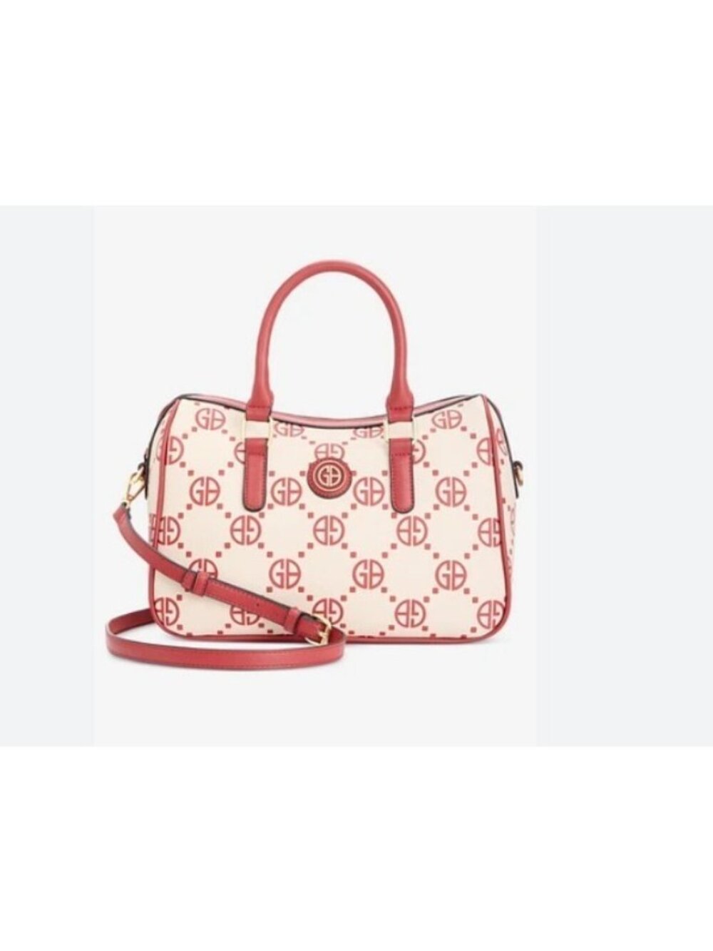 GIANI BERNINI Signature logo dip small satchel crossbody bag - Red / Cream